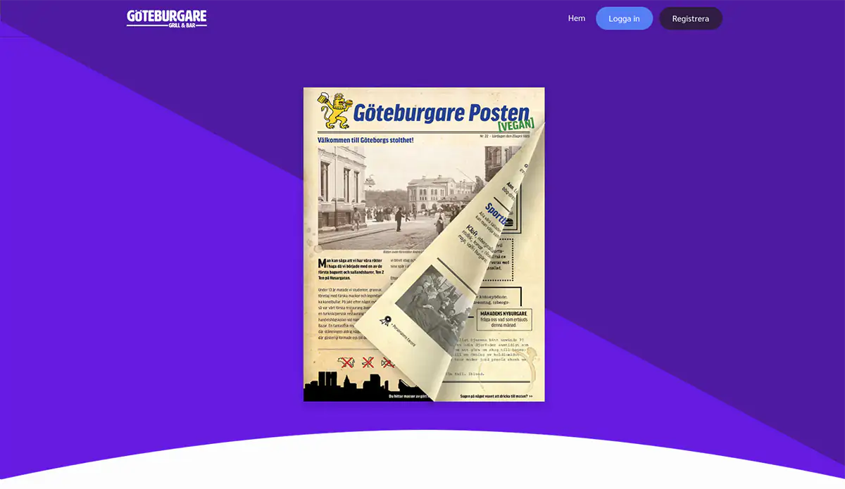 نمونه کار وب سایت رستوران گوتنبرگ